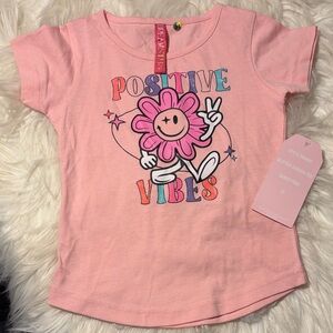 Pink Positive Vibes Kids T-Shirt by Unknown Brand